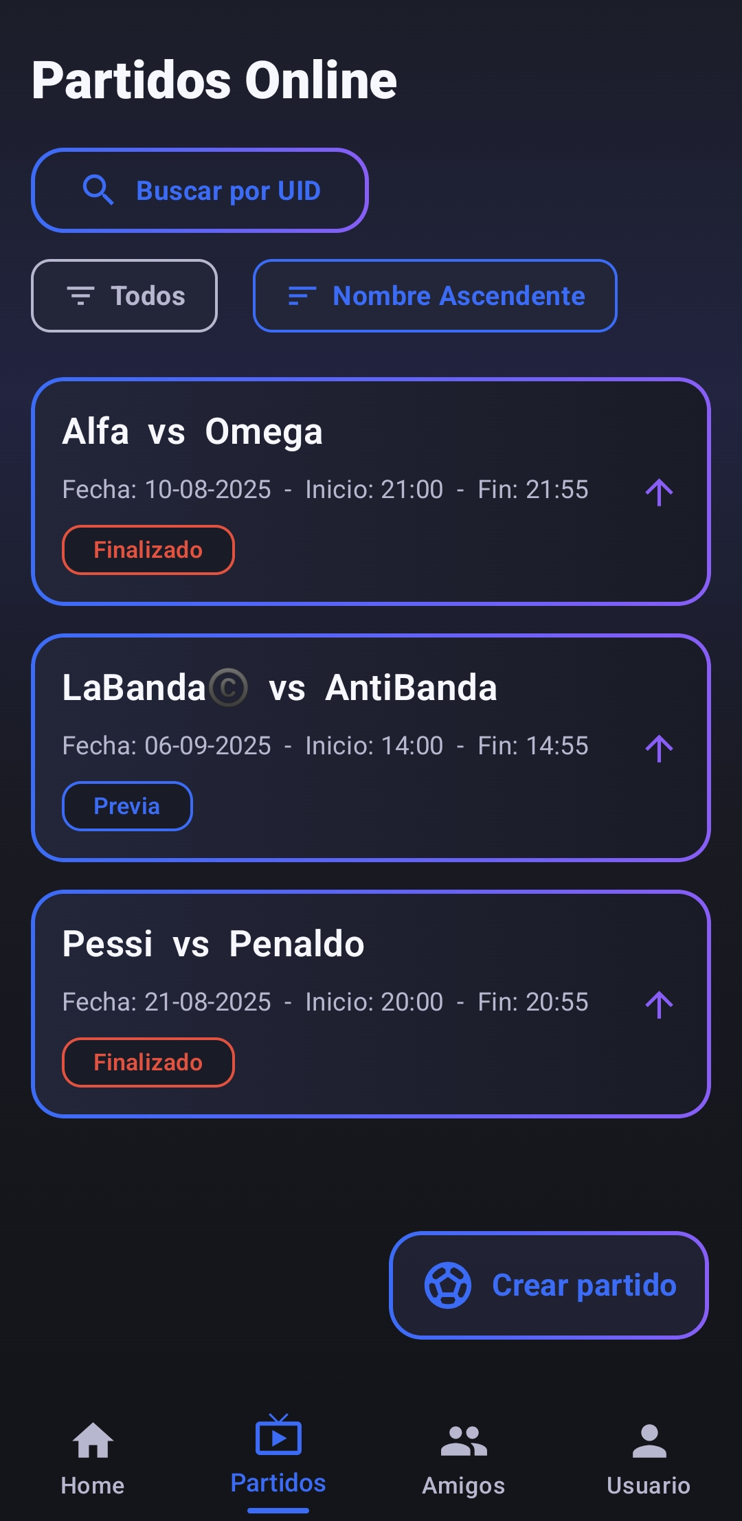 Lista de partidos